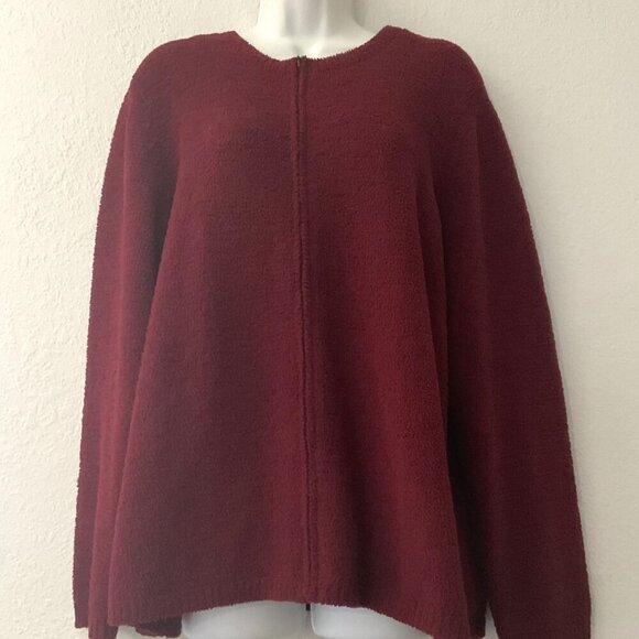 CHRISTOPHER BANKS SWEATER JACKET PLUS 1X BURGUNDY - Picture 5 of 10